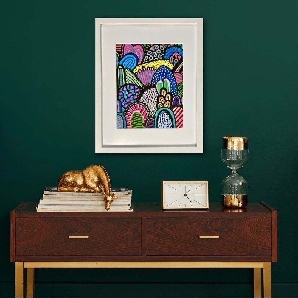 Custom One of a Kind Neon Rainbow Abstract Painting Original Artwork - Picture 2 of 13